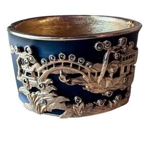 Carolyne Roehm Black Chinoiserie Cuff Bracelet
